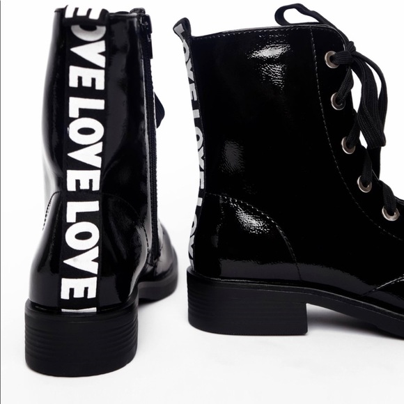 Bamboo Combat Moto Boots - Black Love - Picture 6 of 8